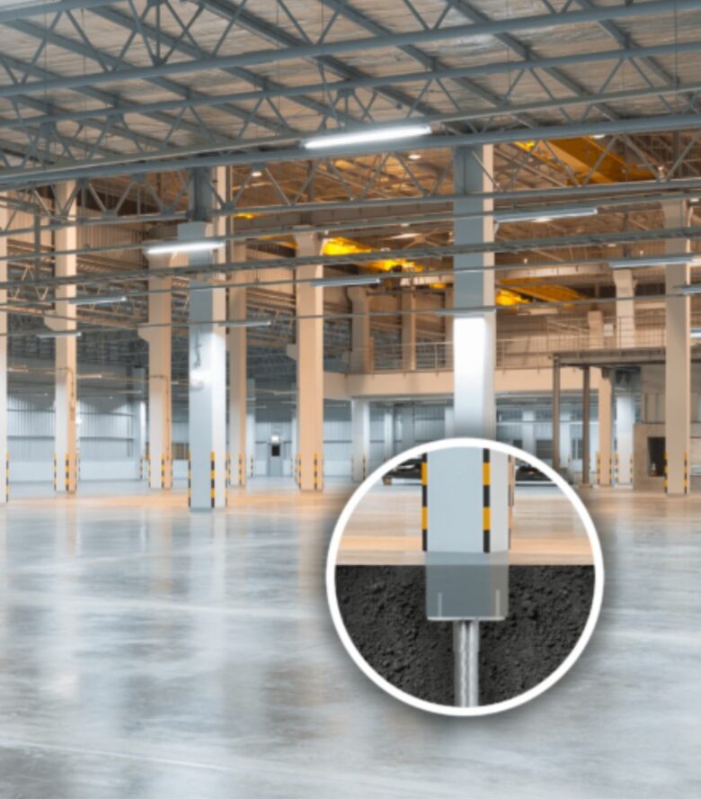 Industrial facility supported by Postech Screw Piles